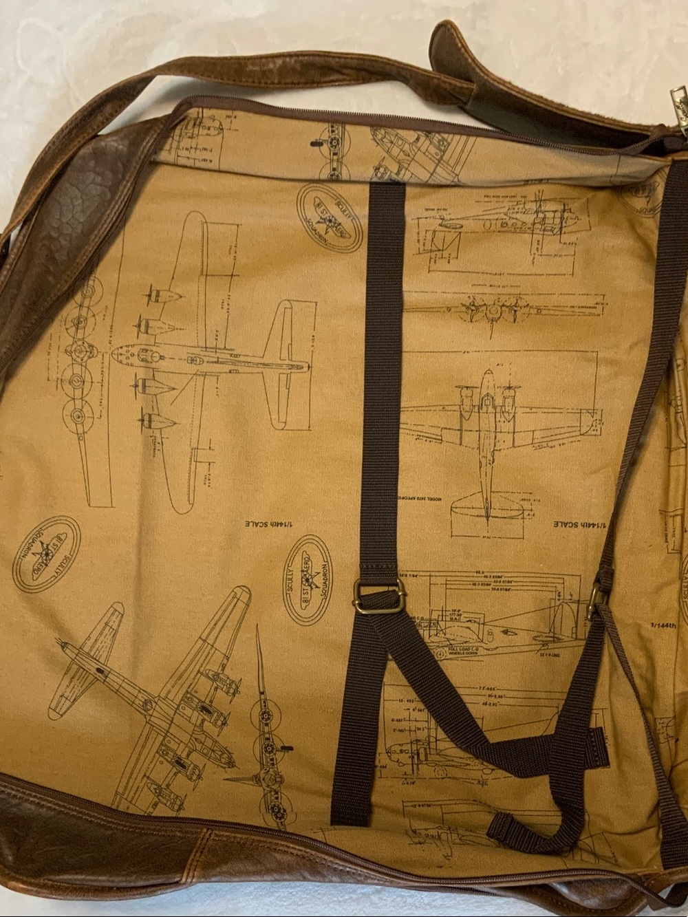 SCULLY BROWN LEATHER WEEKENDER BAG WITH SHOULDER STRAP - Picture 5 of 5